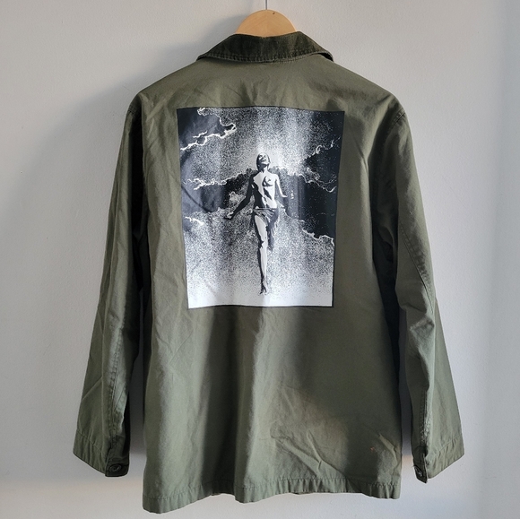 FA Skater Field Style Button Up Patched Graphic Art Jacket - Nude Women - Picture 2 of 12